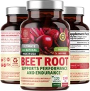 N1N Premium Organic Beet Root Capsules 1300mg 120 Veg Caps [Non-GMO & Gluten Free] All Natural Beet Root Powder for Energy Support