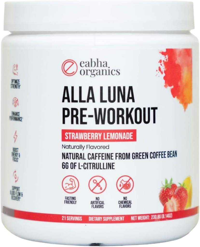 Alla Luna Pre-Workout - Λεμονάδα Φράουλα - για την υποστήριξη της ενέργειας, εστίασης, και Stamina - Αύξηση της ροής του αίματος για μια καλύτερη αντλία - 21-Ημέρα προσφοράς - 1 Scoop ανά υπηρεσία