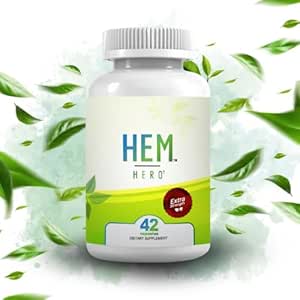 Hem Hero Extra Strength Hemorrhoid Treatment - Reduce Swelling, Soothe Itching & Irritation - 100% Natural - 42 Vegetarian Capsules