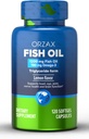ORZAX Omega 3 Fish Oil 1200 mg - EPA DHA Omega 3 Συμπλήρωμα - Προάγει την καρδιά, τα μάτια, τους συνδέσμους, το νεύρο, το ανοσοποιητικό, τον εγκέφαλο και την υγεία του αίματος - Burpless & Lemon Flavored - Non-GMO - 120 Softgels - 60 Day Supply