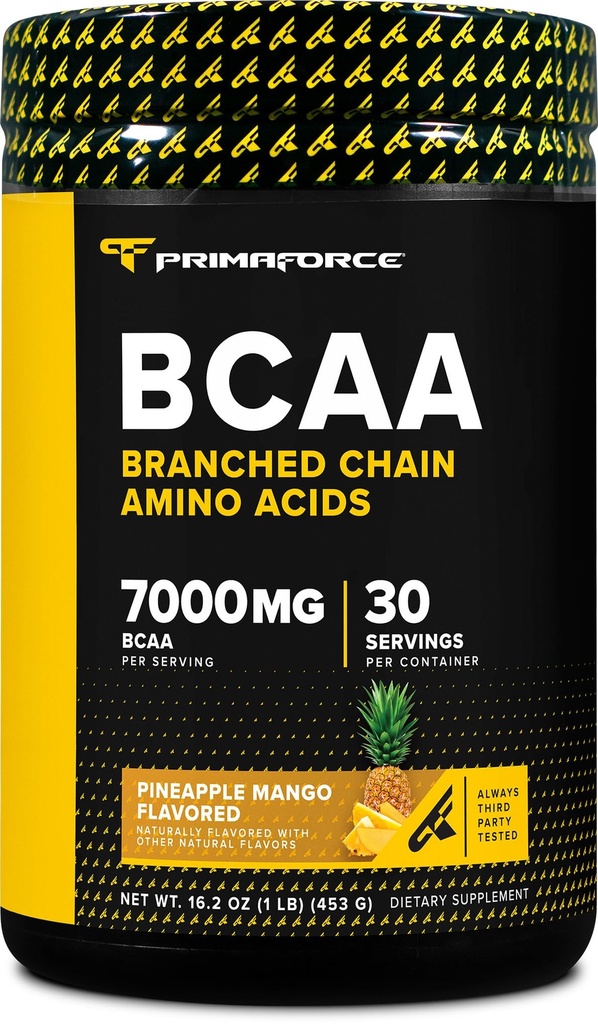 Primaforce BCAA σκόνη (Pineapple Mango) (30 υπηρεσίες) - 7000MG 2:1:1 BCAAs, μετά την προπόνηση ανάκτησης ποτό με αμινοξέα και πραγματικό αλάτι για άνδρες και γυναίκες