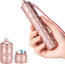Portable Metal Pill Medicine Organizer - Waterproof Pill Case Compact Travel Pill Box Weekly Aluminum Alloy Container, 7 Day Daily Pill Organizer Holder for Small Pills, Pink S