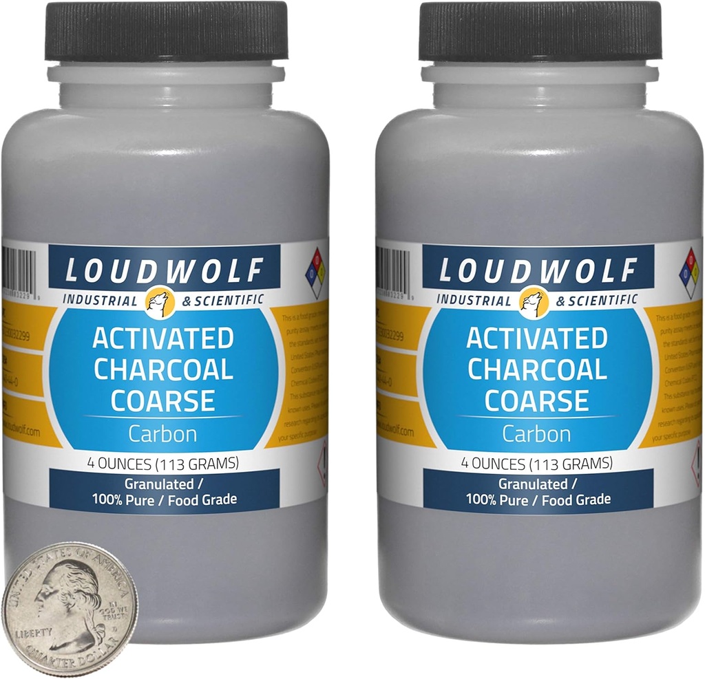 Ενεργοποιημένος άνθρακας / 8 ουγγιά / 2 μπουκάλια / 100% καθαρός βαθμός τροφίμων / Granulated