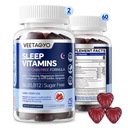 Χωρίς μελατονίνη 5-HTP GABA συμπλήρωμα Gummies για ενήλικες & παιδιά 12+ με L-Θεανίνη, Μαγνήσιο Γλυκινικό, L-Tryptophan, Apigenin - Χωρίς ζάχαρη, Φράουλα Γεύση, Vegan, 120 Count