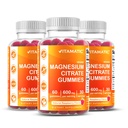 Vitamatic Magnesium Gummies 600mg per Serving – 60 Vegan Gummies – Χαλάρωση, μυών, οστών & ενέργειας Υποστήριξη – 3 Pack