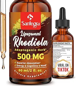 57,000 MG Liposomal Active Rhodiola Rosea Supplement, Rhodiola Root Extract, Υγρό για Υψηλή Απορρόφηση, Rhodiola Rosea Root Extract Βάμμα για Ενέργεια, Στρες, Mood, Vegan, 60 ml