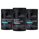 Sports Research Double Strength L-Theanine Supplement Softgels for Focus & Relaxation, Magnesium Glycinate for Restful Sleep & Enzymatic Processes + Sleep Complex Μελατονίνη-Free Vegan Κάψουλες