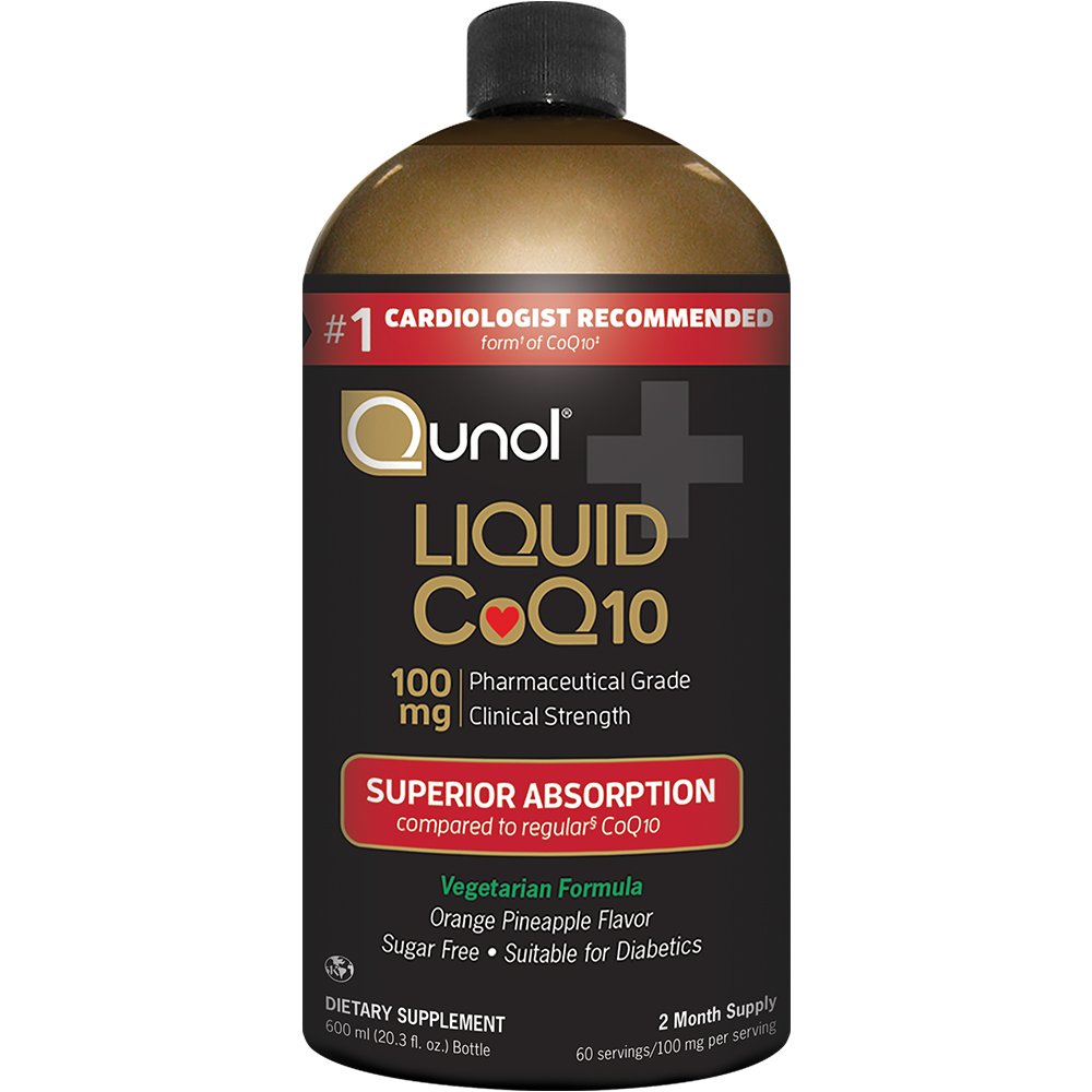 Qunol Liquid CoQ10 100mg, Superior Απορρόφηση Φυσικό συμπλήρωμα Form of Coenzyme Q10, Αντιοξειδωτικό για την υγεία της καρδιάς, Πορτοκαλί ανανάς Γεύση, 60 μερίδες, 20,3 oz Μπουκάλι