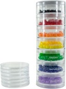 GMS Large 7 Day Stack-able Pill Organizer Case for Medication, Vitamins, and Supplements with 7 Lids - One for Each Portable and Removable Container (Clear)