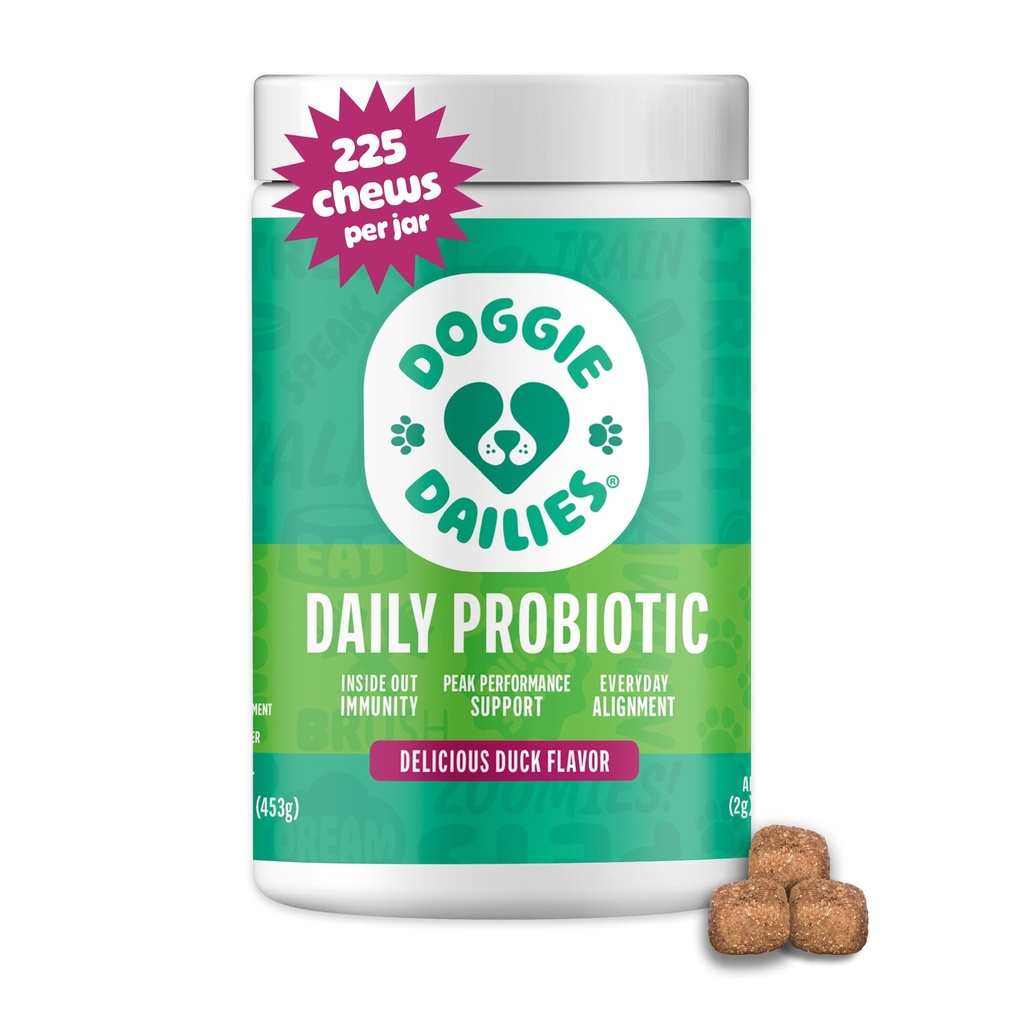 Προβιοτικά για σκύλους - Advanced Probiotics σκύλου με προβιοτικά - Προάγει Digestive Υγεία - Υποστηρίζει ανοσοποιητικό σύστημα και γενική υγεία (Duck) 225 μαλακά μάσημα