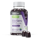 VITEEY Sambucus Elderberry Gummies for Adults & Teens + Ψευδάργυρος & Βιταμίνη C - Χωρίς ζάχαρη - Ανοσοποιητική Υποστήριξη & Αναμνηστικό συμπλήρωμα βοτάνων - Vegan, Gluten Free, GMO Free, Chewable Berry Γεύση