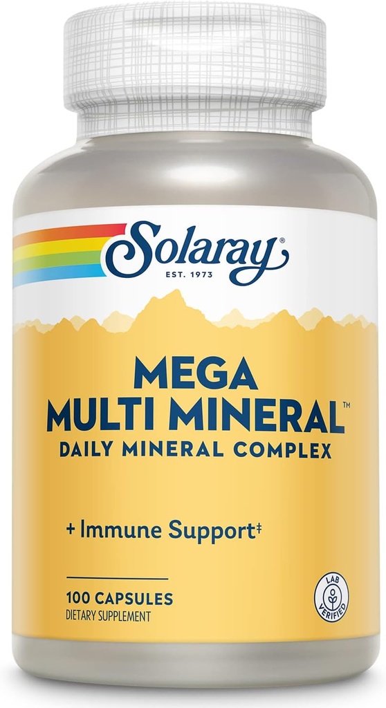 Solaray Mega Multi Mineral (25 μερίδες, 100 κάψουλες)
