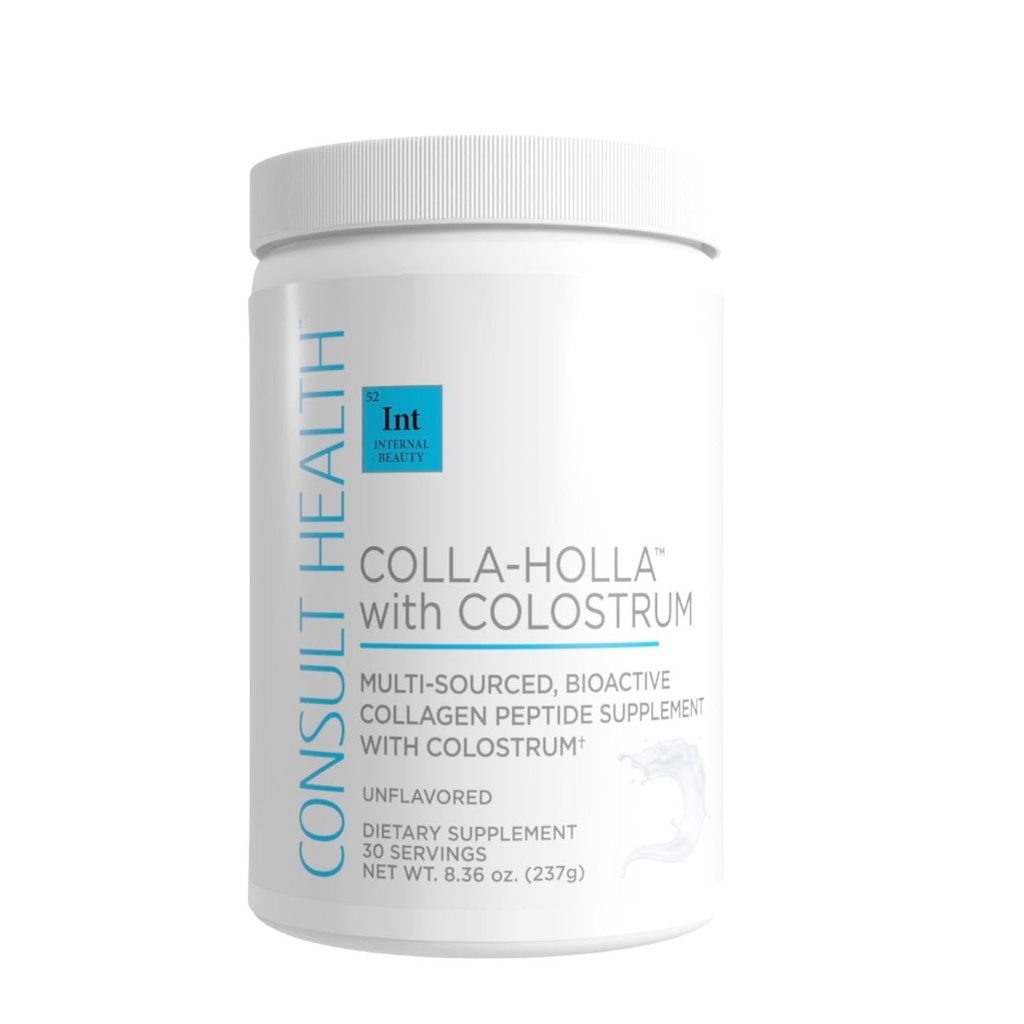 Συμβουλευτείτε την υγεία Colla Holla- Multi-Sourced Collagen Verisol Protein Powder with Colostrum for Skin Elasticity, Wrinkle Reducation, Healthy Hair & Joint Support. 8.36 oz