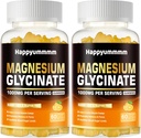 Magnesium Glycinate Gummies 1000mg - Sugar Free Magnesium Potassium Supplement with Vitamin D, B6, CoQ10 for Calm Mood & Sleep Support - 120 Orange Gummies.