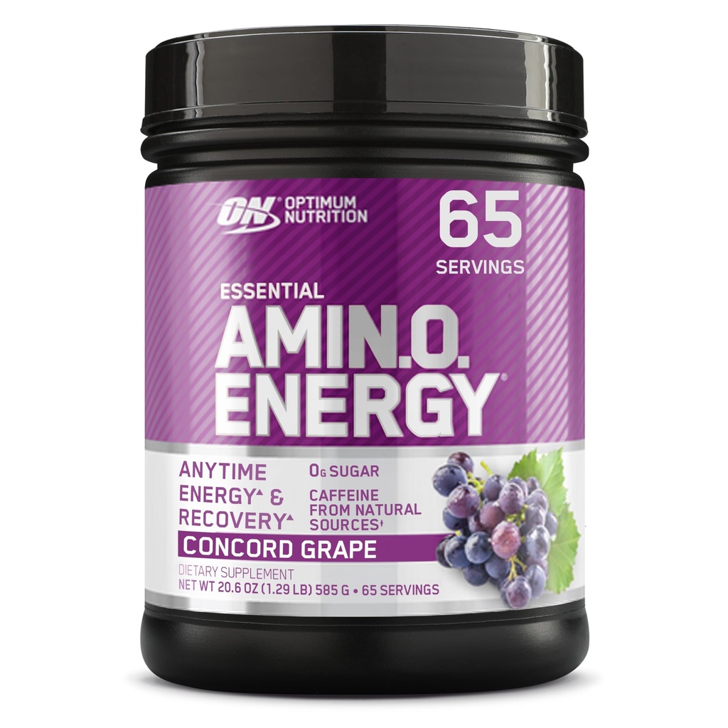 Optimum Nutrition Amino Energy - Προ προπόνηση με πράσινο τσάι, BCAA, Αμινοξέα, Κετό Φιλικό, Πράσινο εκχύλισμα καφέ, Ενεργειακή σκόνη - Κονκόρντ Σταπ, 65 σερβιρίσματα (Packaging May Vary)