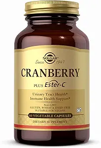 Solgar Cranberry Plus Ester-C - 60 κάψουλες λαχανικών - Υποστηρίζει ούρα & ανοσοποιητική υγεία - Μη-ΓΤΟ, Vegan, Χωρίς γλουτένη - 30 Σερβίρει
