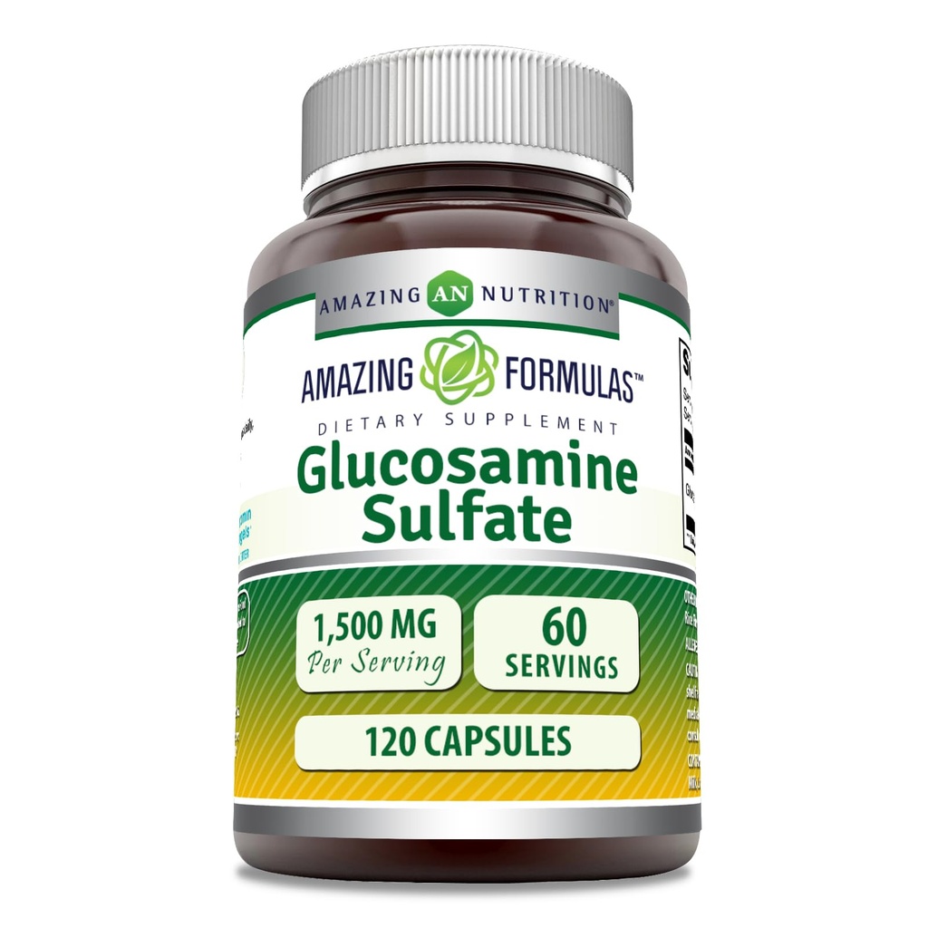 Amazing Formulas Glucosamine Sulfate Supplement | 1500 Mg Per Serving | 120 Capsules | Non-GMO | Gluten-Free | Made in USA