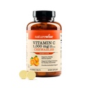 NatureWise Extra Strength Vitamin C Chewable 1000mg για Ενήλικες - Φυσικό Πορτοκαλί Γεύση - Ανοσοποιητικό Σύστημα & Αντιοξειδωτική Υποστήριξη - Μη ΓΤΟ, Vegan & Ζάχαρη Δωρεάν - 90 Μασώμενα Δισκία[45-Ημέρα Προσφορά]