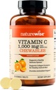 NatureWise Extra Strength Vitamin C Chewable 1000mg για Ενήλικες - Φυσικό Πορτοκαλί Γεύση - Ανοσοποιητικό Σύστημα & Αντιοξειδωτική Υποστήριξη - Μη ΓΤΟ, Vegan & Ζάχαρη Δωρεάν - 90 Μασώμενα Δισκία[45-Ημέρα Προσφορά]