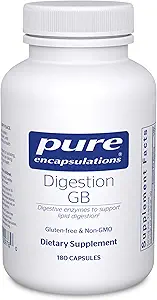 Pure Encapsulations Digestion GB - Συμπλήρωμα Ενζύμου Digestive - για την υποστήριξη της χοληδόχου κύστης και την υγεία των ούλων* - με Bile Salts & Digestive Enzymes Blend - Χωρίς γλουτένη & μη GMO - 180 κάψουλες