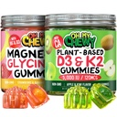 OH THY CHEWY Magnesium + D3K2 Gummies Bundle – 2 μπουκάλια (60 το καθένα) – Μπανάνα φράουλα & μήλο Kiwi