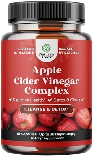 Cleansing Apple Cider Vinegar Capsules - ACV Cleanse and Detox Pills for Gut and Digestive Health with Slimming Cayenne - Extra Strength ACV Capsules for Gut Cleanse and Full Body Detox - 60 Count