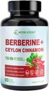 Συμπληρώματα βερβερίνης με Ceylon Cinnamon & Chromium Picolinate, 10-σε-1 Berberine 1000mg Per Serving, Berberine 5X για Μεταβολισμό, Καρδιά και Ανοσολογική Υποστήριξη (90 Κάψουλες)