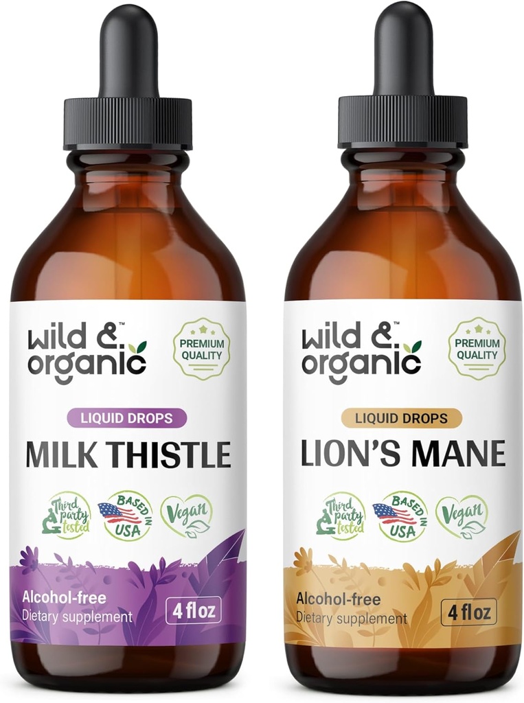 Άγρια & οργανικά γαϊδουράγκαθο γάλα Βάμμα 4 fl oz & leon's Mane Βάμμα 4 fl oz