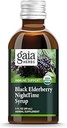Gaia Herbs Black Elderberry, Nighttime Syrup - Immune Support Supplement - with Organic Black Elderberries, California Poppy & Lemon Balm for Restful Sleep & Immune Defense - 3 Fl Oz (18-Day Supply)