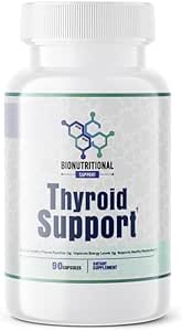 Thyroid Support - Ltyrosine, Iodine, Vitamin B12 Complex, Zinc, Selenium, Ashwagandha, Copper & More 30 Day Supply