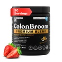 ColonBroom Premium Powder Supplement (Strawberry, 50 Servings) - Colon Broom Psyllium Husk Fiber Powder Drink - Gluten Free, Non-GMO Colon Cleanse for Bloating Relief & Gut Health