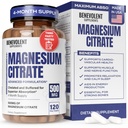Premium Μαγνήσιο Κιτρικό 500mg Κάψουλες (Citrato de Magnesio) Υψηλής Απορρόφησης Φόρμουλα Χηλικής Ρυθμιζόμενης Κιτρικής για την Υποστήριξη της Διέγερσης, Οστού, Ύπνου & Μυικής Υγείας - 120 Κάψουλες