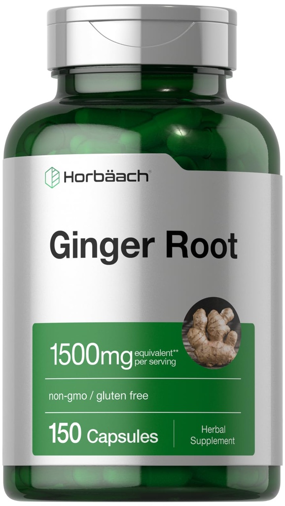 Horbäach Ginger Ρίζα Κάψουλες 1500 mg 