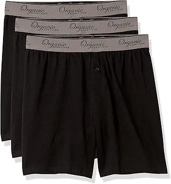 Organic Signatures Men's Boxers 100% Organic Cotton, Soft Boxers for Men, 3-Pack