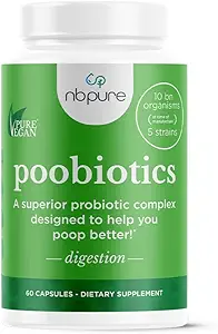 Nbpure Poobiotics, Vegan Pre & Probiotics – Υγεία και Μικροβιώματα Υποστήριξη Ισορροπίας για Άνδρες & Γυναίκες – Υποστηρίζει IBS, Διάρροια, Δυσκοιλιότητα, Ευπαθής ανακούφιση Gut – Lactobacillus & Bifidobacterium