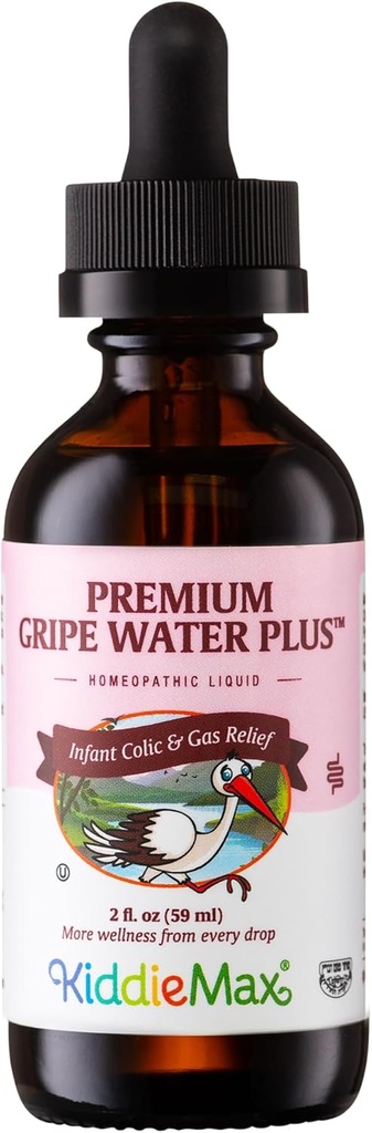 Maxi Health Gripe Water for Babies – Fast Acting Homeopathic Colic Calm Baby Gas Drops for Newborns – Natural Chamomile, Ginger, Peppermint & Fennel Baby Water for Hiccups (2 fl oz)