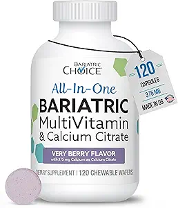 Bariatric Choice All-in-One Chewable Bariatric MultiVitamin με κιτρικό σίδηρο & ασβέστιο, Very Berry (120ct)