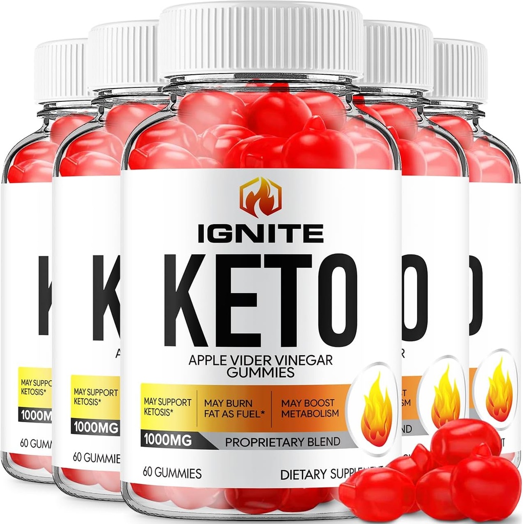 (5 Pack) Ignite Keto ACV Gummies - Σύνθετη Φόρμουλα Ignite Keto Plus ACV Gummies Apple Cider Vinegar Ingnite ACV Συμπλήρωμα διατροφής Άνδρες (300 Gummies)