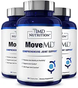 1MD Nutrition MoveMD - Joint Health Supplement - Doctor Formulated | with Collagen, Astaxanthin, and More | (3-Pack)
