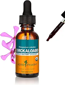 Βότανο Pharm Certified Organic Umckaloabo Liquid Extract για την υποστήριξη του αναπνευστικού συστήματος, 1 Fl Oz