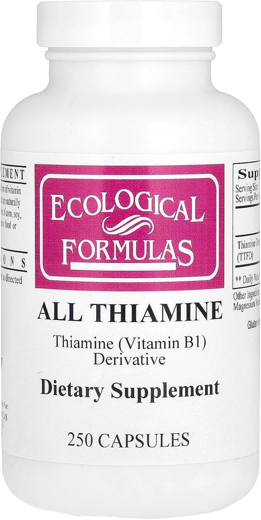 Οικολογικές Φόρμουλες Allithiamine Vitamin B1 Capsule, 50 mg, 250 Count