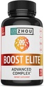 Zhou Boost Elite - Συμπλήρωμα ενέργειας, Χάπια Φυσικής Υποστήριξης Μυών για άνδρες με Tribulus, Fenugreek, Ginseng, και Maca - 90 κάψουλες Veggie