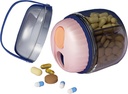 MURRI&MURRDI Pill Organizer με 4 διαμερίσματα, ταξιδιωτικό κουτί χαπιών, Φορητή περίπτωση με Anti-Mixing & Wide Openings Design, Hill Container Κάτοχος για Βιταμίνες Fish Oils Φάρμακα, ροζ