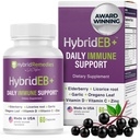 HybridEB Sambucus Elderberry Immune Support with Vitamin C, Zinc, Vitamin D3 - Συμπλήρωμα Αντιοξειδωτικών & Ανοσίας, 1 Μήνας Προσφορά - 9 in 1 Black Elderberry Kids and Adults - 60 Κάψουλες