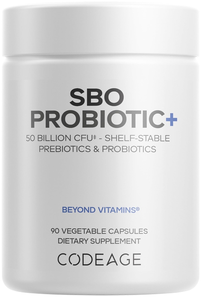 Codeage SBO Probiotics, 50 δισεκατομμύρια CFUs ανά υπηρεσία, Multi Strain Soil Based Organizations Blend και Organic Fermented Botanical Blend, Ράφι-Stable, 90 κάψουλες