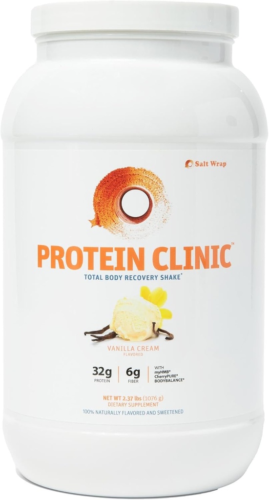 AltWrap Protein Clinic - Σύνολο αποκατάστασης σώματος Shake με Collagen Peptides, HMB, Tart Cherry Extract, Pea Protein Powder Isolate, Prebiotic Fiber για αρθρώσεις Φυσικός μυοοικοδομητής & ανάκτηση - Vanilla