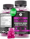 Δέρμα μαλλιών και νύχια 10000mcg Gummies & Collagen Gummies - Βιοτίνη Βιταμίνες για την ανάπτυξη των μαλλιών Pumpkin Seed Oil, Saw Palmetto Extract & Vitamins A B6 C D E - Βιοτίνη και Collagen Συμπληρώματα