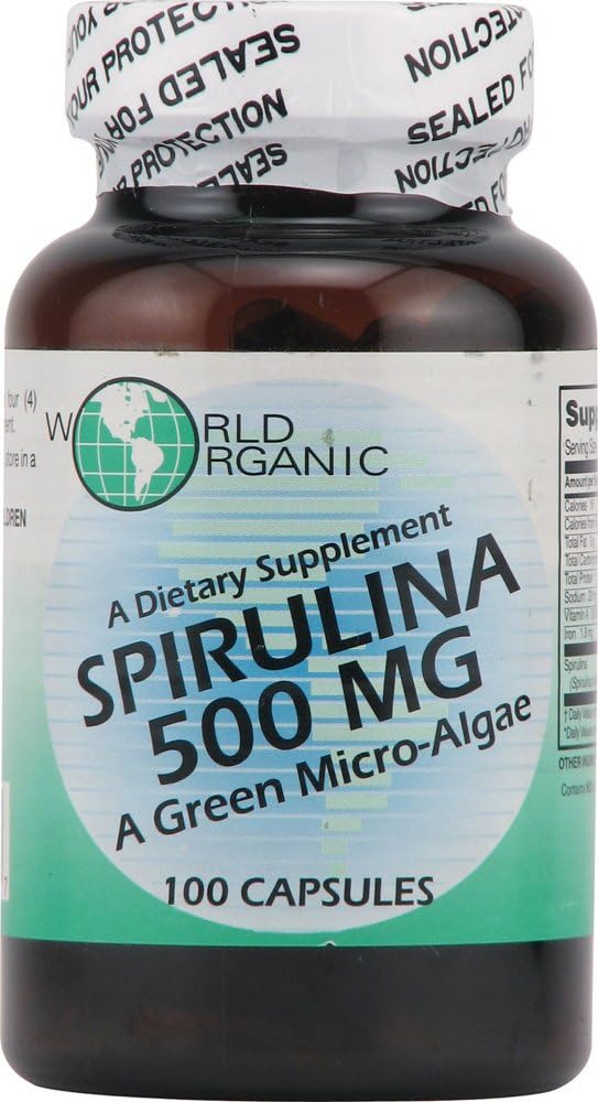World Organic Spirulina - 500 mg - 100 Κάψουλες