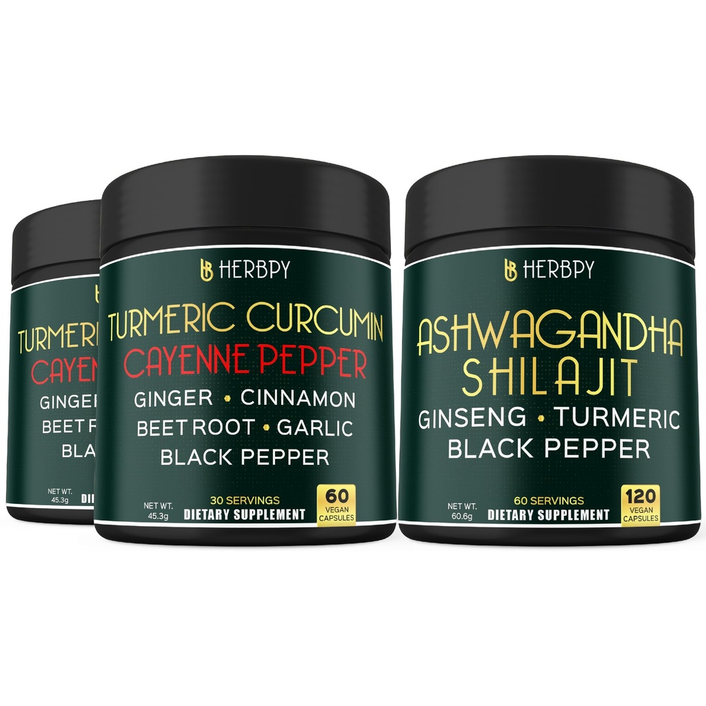 Bundle 7in1 Κουρκουμίνη & 5in1 συμπλήρωμα Ashwagandha Shilajit