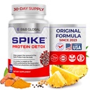 Spike Protein Detox - συμπλήρωμα στήριξης Spike για την ισορροπία πρωτεϊνών - Unflaved 3-in-1 Blend με Nattokinase 4000Fu, Bromelain 500mg, Curcumin 1000mg - Κατασκευάζεται στις ΗΠΑ - 60 κάψουλες, 30 ημέρες προσφοράς